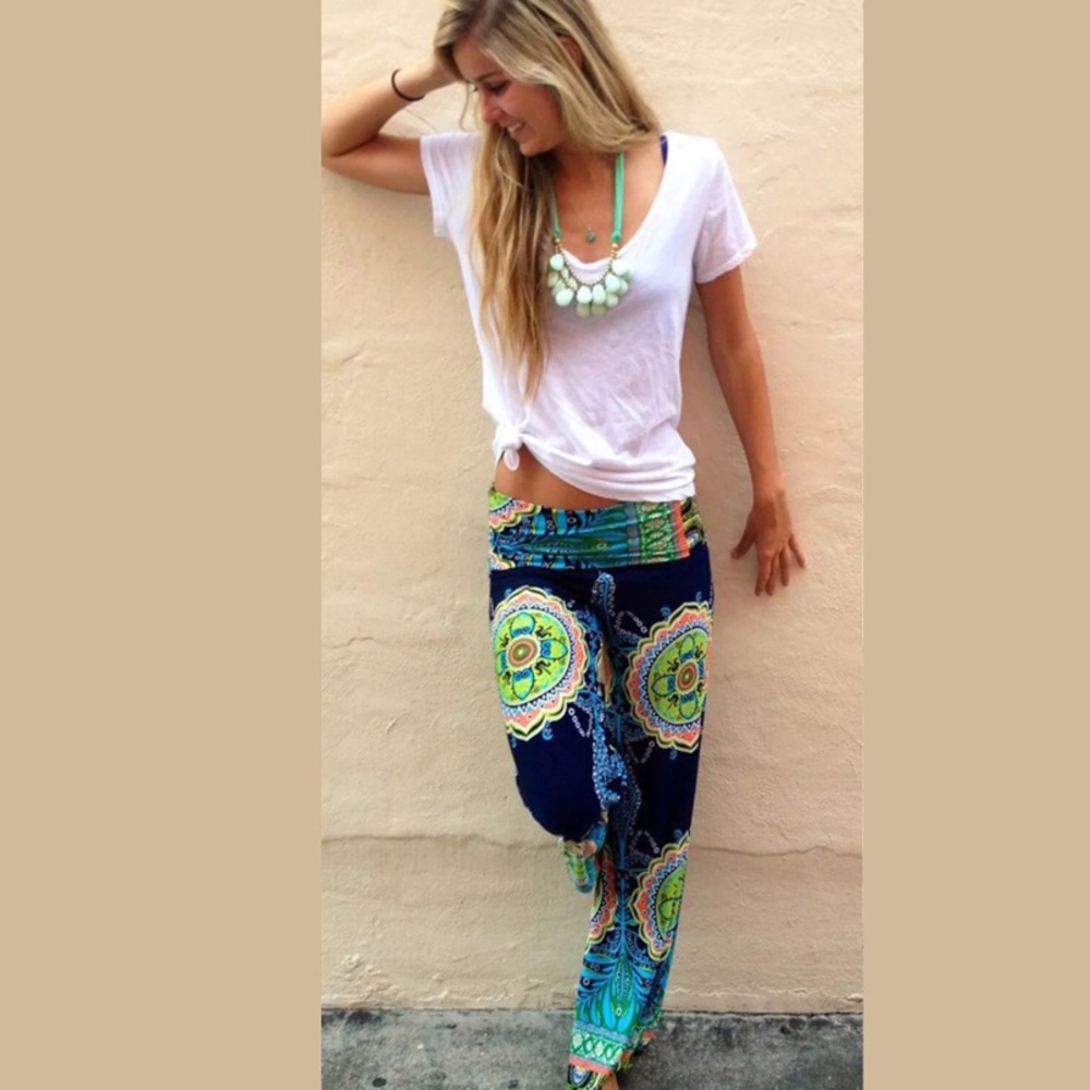 🆕 Blue Vicabo Palazzo Fold Over Pants